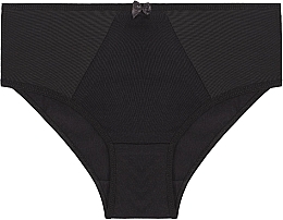 Women Bikini Panties with Transparent Inserts, black - Moraj — photo N1