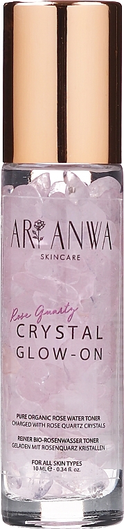 Rose Water Facial Toner with Rose Quartz Crystals - ARI ANWA Skincare Glow On Rose Quartz — photo N3