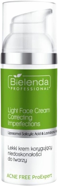 Anti-Imperfection Cream with Acids - Bielenda Professional Acne Free Pro Expert Light Face Cream Correcting Imperfections — photo N1