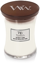 Fragrances, Perfumes, Cosmetics Scented Candle in Glass - WoodWick Hourglass Coconut & Tonka Candle