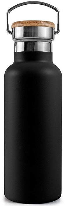 Stainless Steel Thermal Bottle with Bamboo Cap, 750 ml, black - Bambaw — photo N1