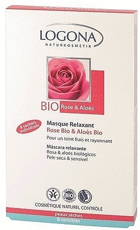 Moisturizing Face Mask for Dry & Sensitive Skin - Logona Facial Care Relaxation Mask Organic Rose & Aloe — photo N1