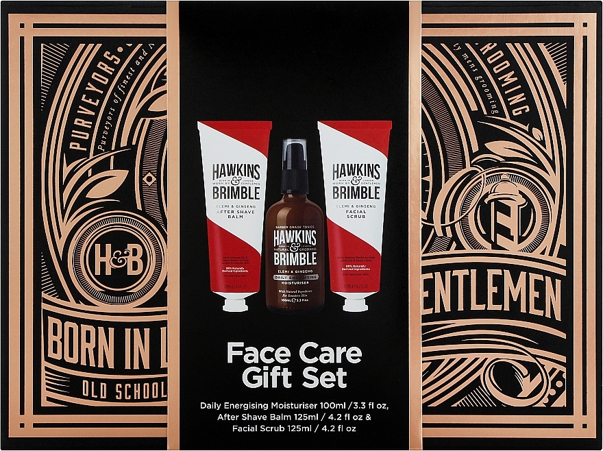 Hawkins & Brimble Face Gift Box (wash/150ml + scrub/125ml + moist/100ml) - Hawkins & Brimble Face Gift Box (wash/150ml + scrub/125ml + moist/100ml) — photo N1