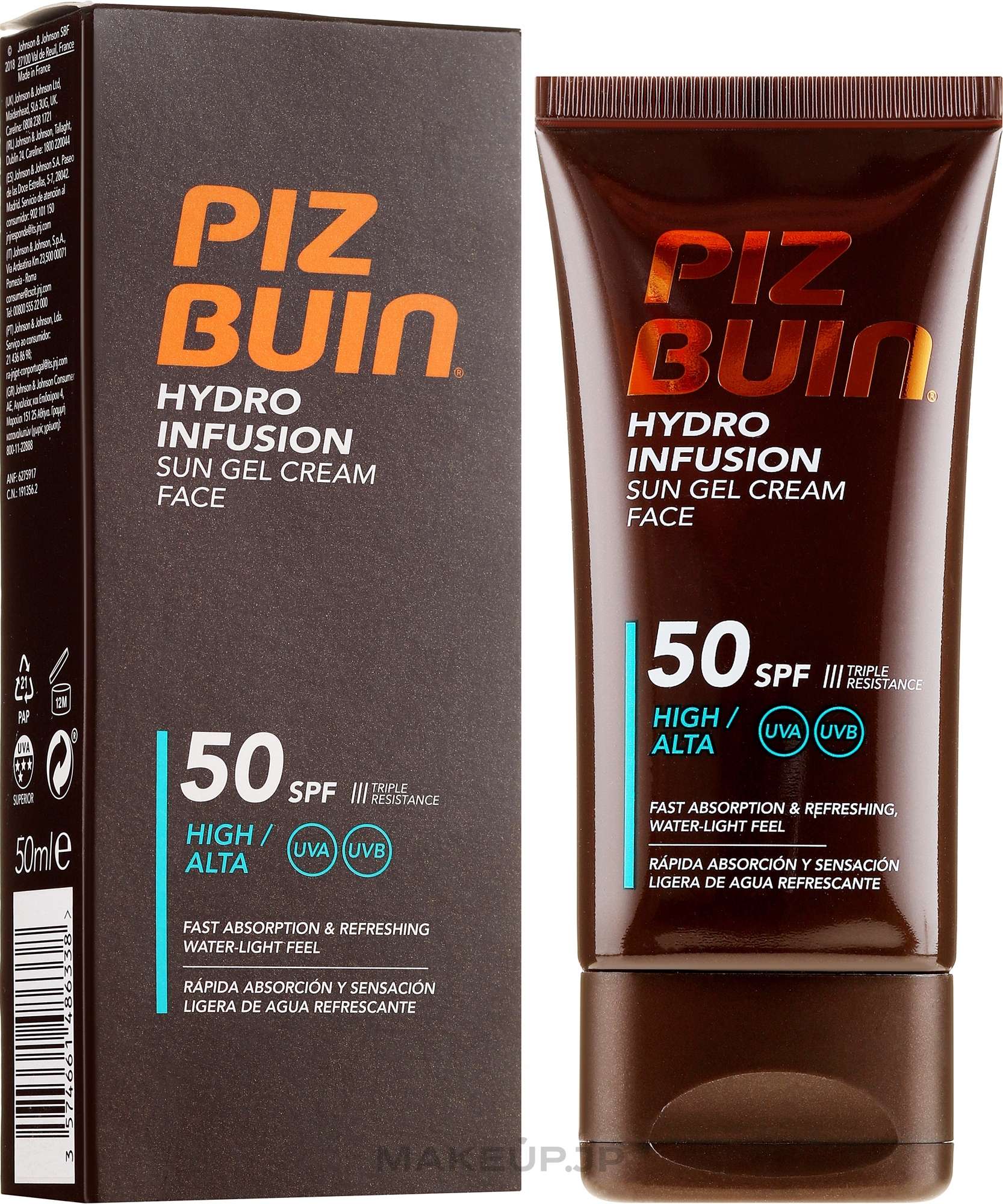 Sun Cream Gel For Face - Piz Buin Hydro Infusion SPF 50 — photo 50 ml