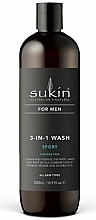 Fragrances, Perfumes, Cosmetics 3-in-1 Body & Hair Wash for Men 'Sport' - Sukin For Men 3-in-1 Wash