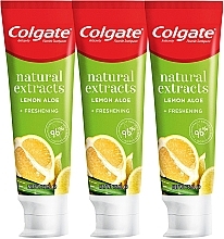 Set - Colgate Natural Extracts Ultimate Fresh Clean Lemon & Aloe Trio (toothpaste/3x75ml) — photo N3