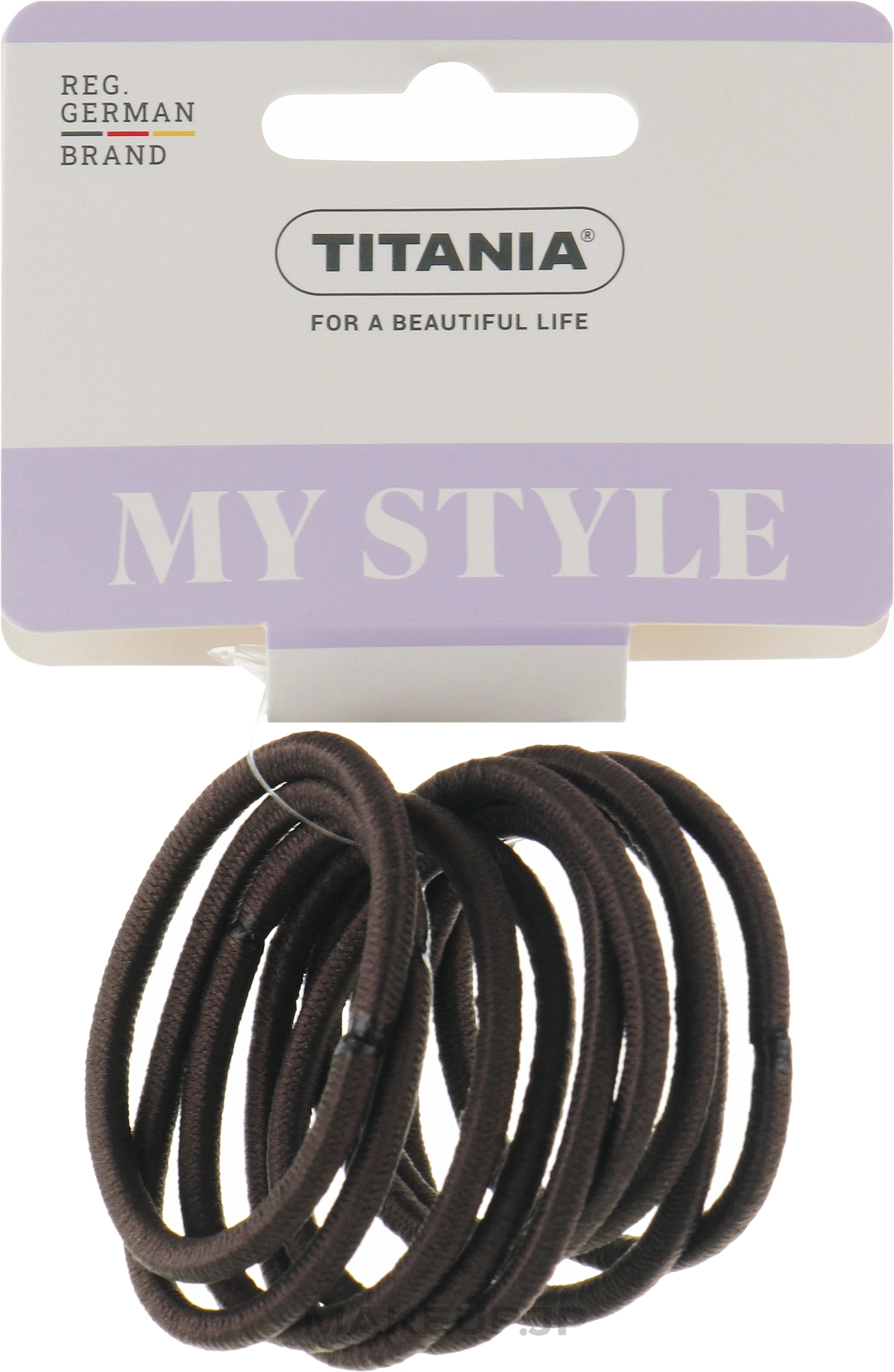 Hair Tie, elastic, 4 mm, 9 pcs, grey - Titania — photo 9 szt.