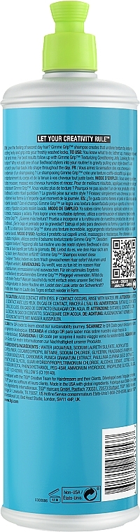 Volume Shampoo - Tigi Bed Head Gimme Grip Shampoo Texturizing — photo N2