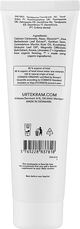 Toothpaste "Eucalyptus" - Urtekram Toothpaste Eucalyptus — photo N2