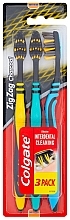 Fragrances, Perfumes, Cosmetics Toothbrush "ZigZag. Charcoal" Medium, yellow + blue + turquoise - Colgate