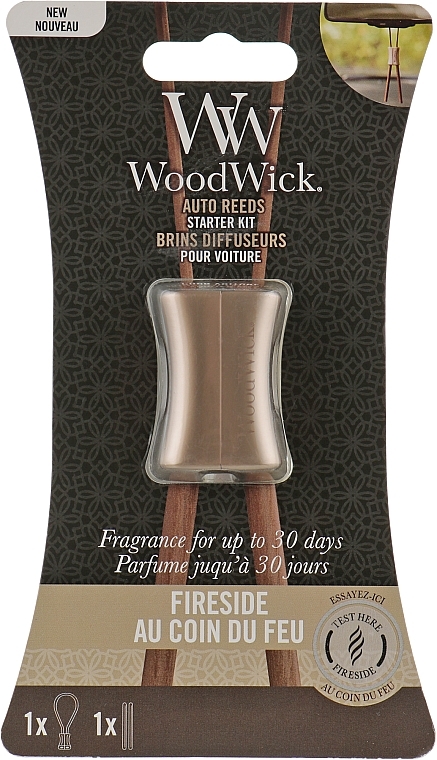 Car Air Freshener (starter kit) - Woodwick Fireside Auto Reeds Starter Kit — photo N1