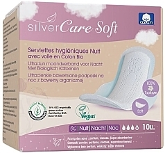 Ultra-Thin Cotton Night Pads with Soft Wings, 10 pcs. - Masmy Silver Care Soft — photo N1