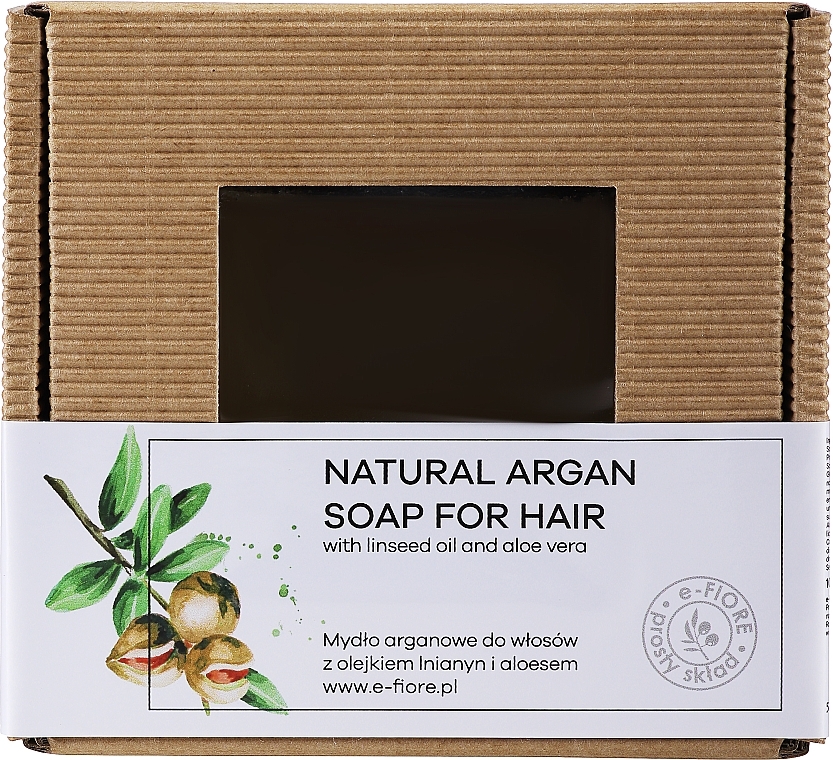 Argan Soap for Hair with Linseed Oil and Aloe Vera - E-Fiore Natural Argan Soap For Hair — photo N1