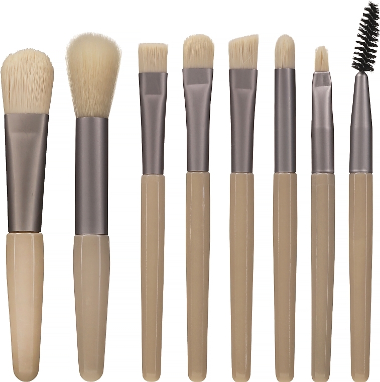 GIFT! Makeup Brush Set, 8 pcs, light pink - Lewer — photo N1