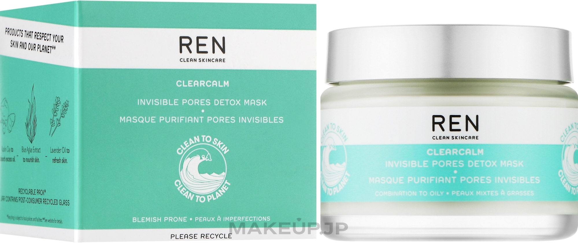 Cleansing, Mattifying, Detoxifying & Rebalancing Mask - Ren Clearcalm Invisible Pores Detox Mask — photo 50 ml