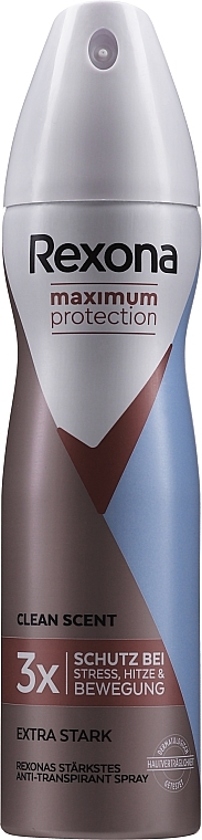 Triple Action Antiperspirant Against Heat, Stress and Movement - Rexona Maximum Protection Anti-Transpirant Spray Clean Scent — photo N1