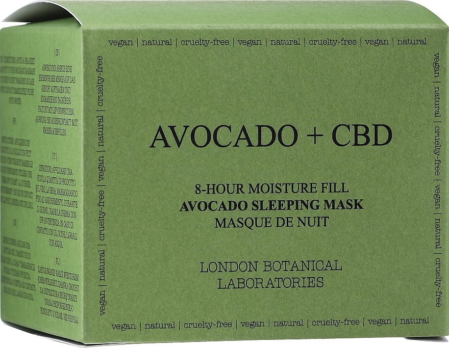 Set - London Botanical Laboratories Avocado+CBD 8-Hour Moisture Fill Avocado Sleeping Mask (mask/50ml + mask/50ml) — photo N5