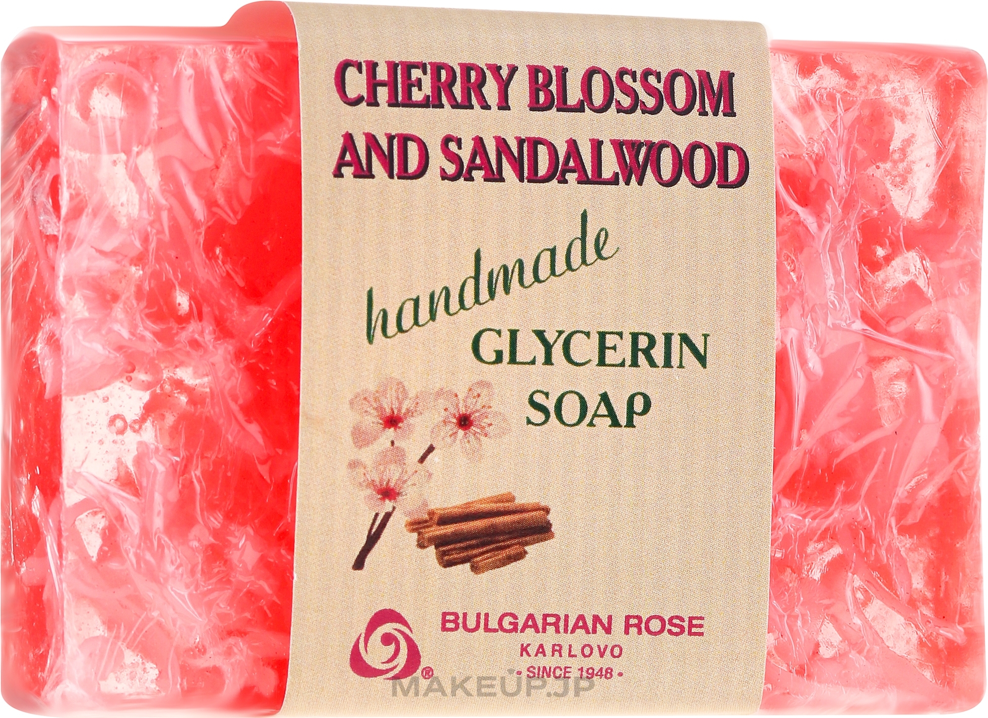 Glycerin Soap "Cherry Blossom & Sandalwood" - Bulgarian Rose Green Cherry Blossom & Sandalwood Soap — photo 70 g