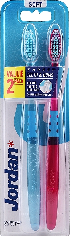 Toothbrush Soft, purple+blue - Jordan Target Teeth Toothbrush  — photo N3