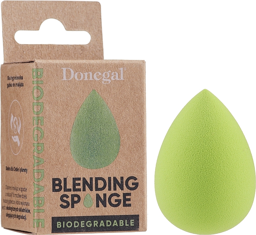 Biodegradable Makeup Sponge, green - Donegal Blending Biodegradable Sponge — photo N1
