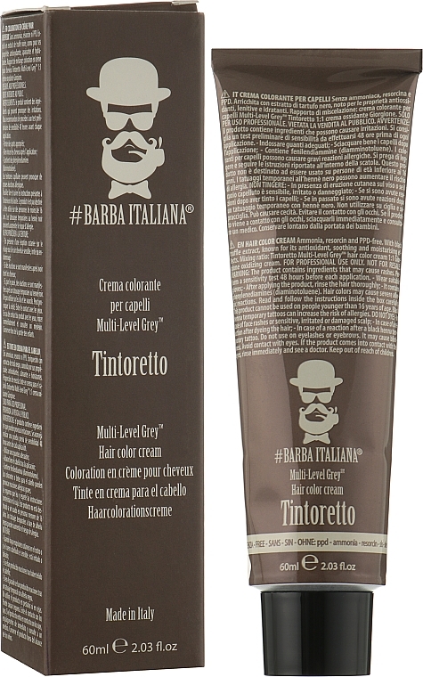 Men Hair Cream Color - Barba Italiana Tintoretto Multi Level Grey — photo N1