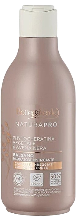 Revitalizing & Detangling Conditioner - Bottega Verde Naturapro Repairing and Detangling Conditioner with Phytokeratin and Black Oat Extract — photo N1