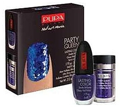 Fragrances, Perfumes, Cosmetics Set - Pupa Nail Art Mania Party Queen 005 Purple (nail/polish/5ml + nail/glitter/6g + brush)