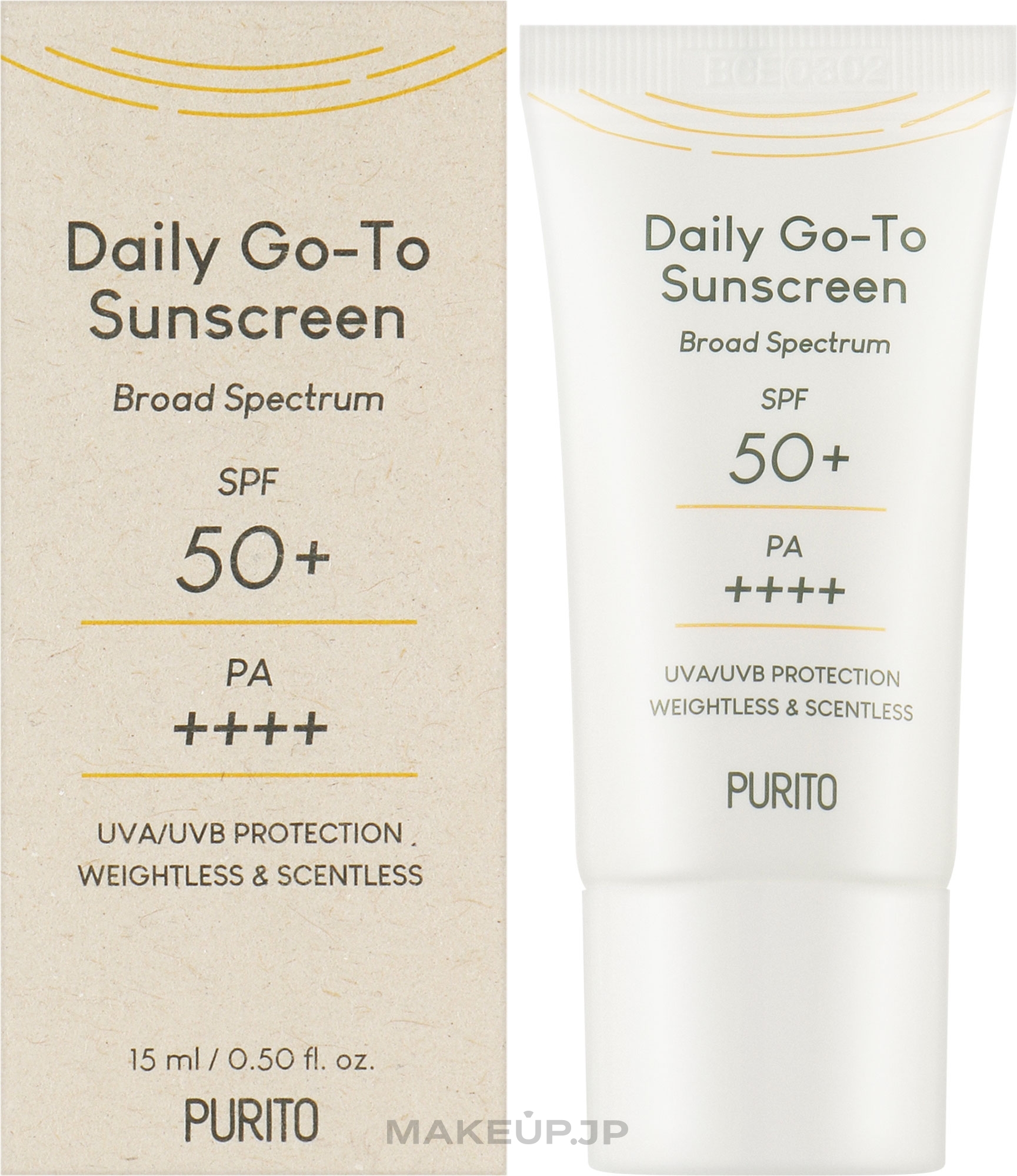 Face Sun Cream - Purito Daily Go-To Sunscreen Travel Size — photo 15 ml