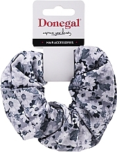 Fragrances, Perfumes, Cosmetics Hair Tie, FA-5647, grey with flowers - Donegal