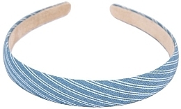 Hair Band 'Denim', FA-5873, blue striped - Donegal — photo N1