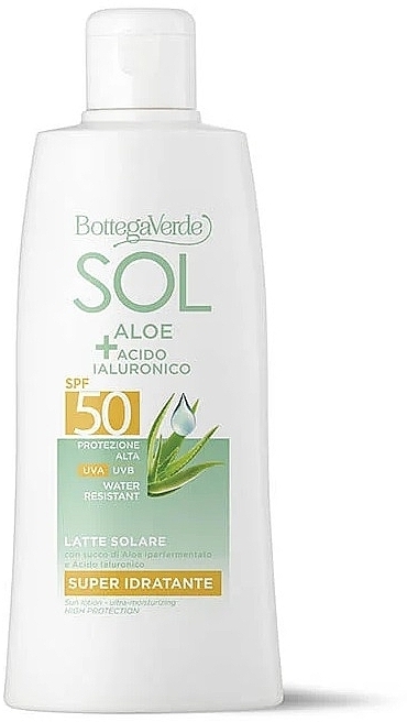 Sun Protection Body Lotion - Bottega Verde Sol Aloe + Hyaluronic Acid Sun Lotion SPF50 — photo N1