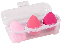 Fragrances, Perfumes, Cosmetics Makeup Sponge in Case, 3 pcs - Top Choice 