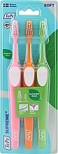 Fragrances, Perfumes, Cosmetics Toothbrush Set, green+orange+pink - Tepe Supreme Soft