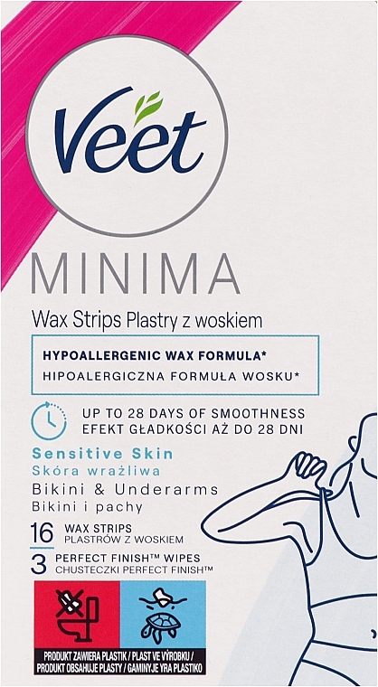 Wax Strips for Sensitive Skin - Veet MINIMA Easy Gel Wax Strip — photo N1