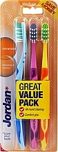 Fragrances, Perfumes, Cosmetics Toothbrush, medium, blue + pink + yellow - Jordan Advanced Medium Toothbrush