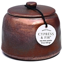 Scented Candle in a Jar - Paddywax Cypress & Fir Bronzed Glazed Ceramic Candle — photo N1