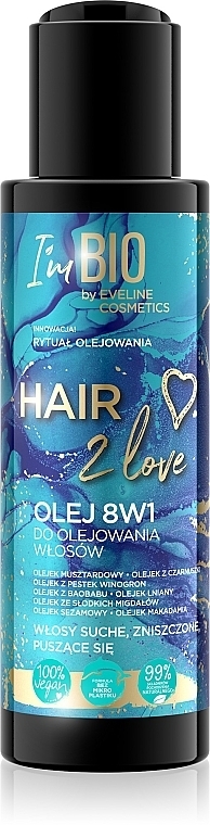 8-in-1 Hair Oil - Eveline Cosmetics Hair 2 Love — photo N1