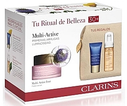 Fragrances, Perfumes, Cosmetics Set - Clarins Multi-Active For Dry Skin (day/cream/50ml + night/cream/15ml + mousse/50ml + bag)