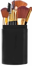 Makeup Brush Set in a Tube, 12 pcs, black - Beauty Design — photo N1