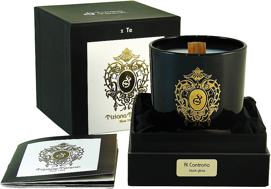 Tiziana Terenzi Al Contrario Scented Candle in Black Glass - Scented Candle — photo N1