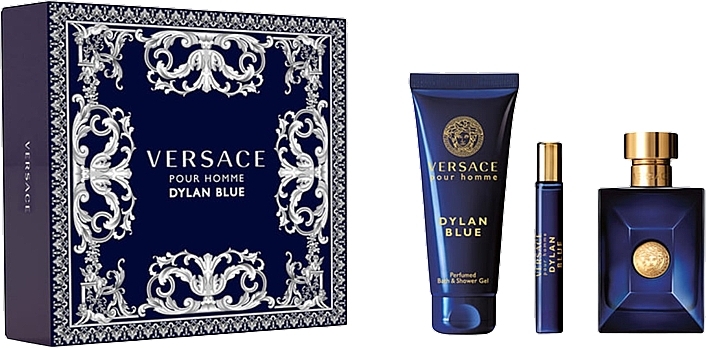 Versace Dylan Blue Pour Homme - Set (edt/100ml + sh/gel/150ml + edt/10ml) — photo N1