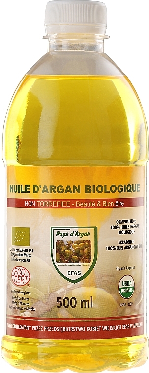 Cosmetic Argan Oil, plastic bottle - Efas Argan Oil 100% BIO — photo N3