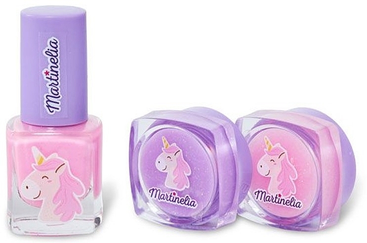 Mini Size Set 'Little Unicorn' - Martinelia Little Unicorn Mini Set (nail/polish/4ml + lip/gloss/2x2g) — photo N2