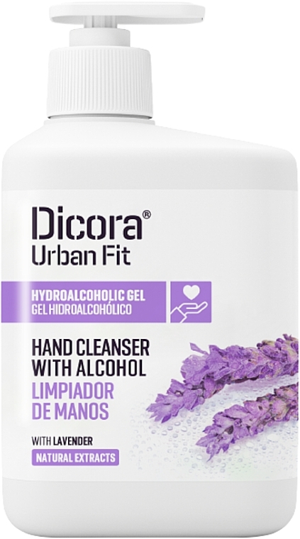 No Rinse Hand Cleansing Gel "Lavender" - Dicora Urban Fit Hydroalcoholic Gel Hand Cleanser With Alcohol — photo N1
