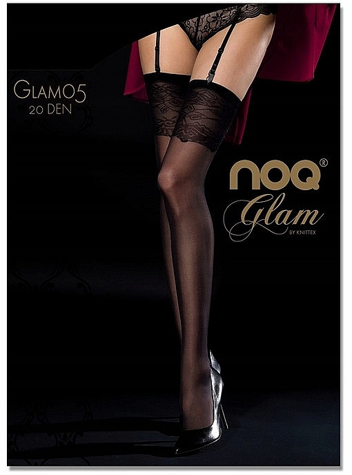 Stockings 'Glam 05', 20 Den, nero - Knittex — photo N1