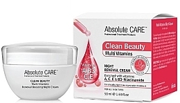 Night Face Cream - Absolute Care Clean Beauty Multi Vitamins Night Renewal Cream — photo N1