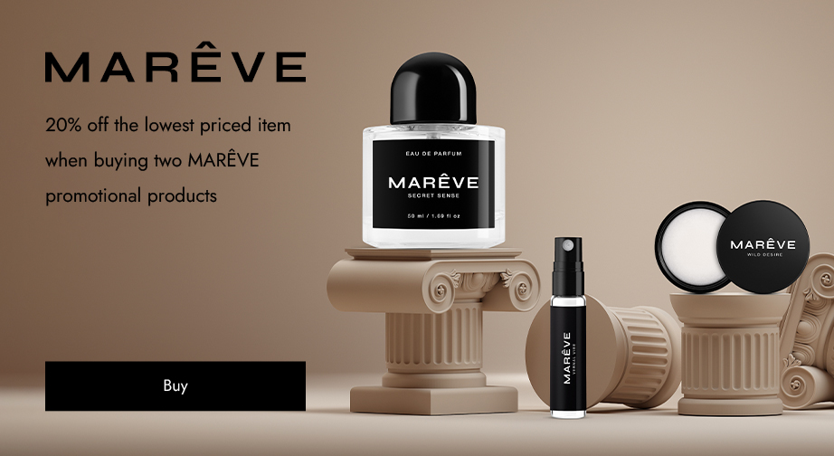 20% off the lowest priced item when buying two MARÊVE promotional products