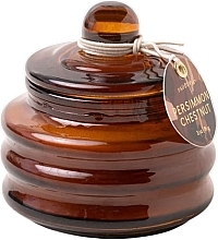 Scented Candle 'Persimmon & Chestnut' - Paddywax Beam Glass Candle Amber Persimmon Chestnut — photo N1