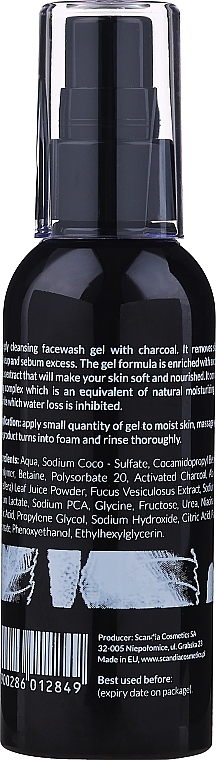 Charcoal Face Gel - Scandia Cosmetics Face Wash Gel — photo N2