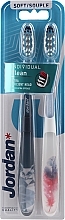 Fragrances, Perfumes, Cosmetics Soft Toothbrush, white with feather & dark blue with owl - Jordan Individual Clean Soft